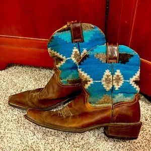 Stetson Serape Blue Cowboy Boots W10